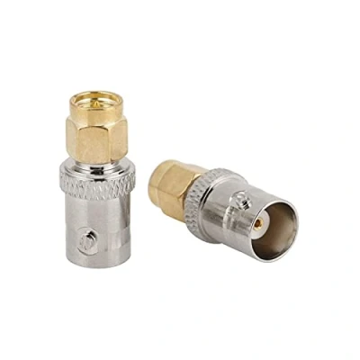 Immagine di Connettore Coassiale, Akozon Adattatore Coassiale Femmina BNC da Maschio SMA Tipo RF Convertitore di Prova 2 pz