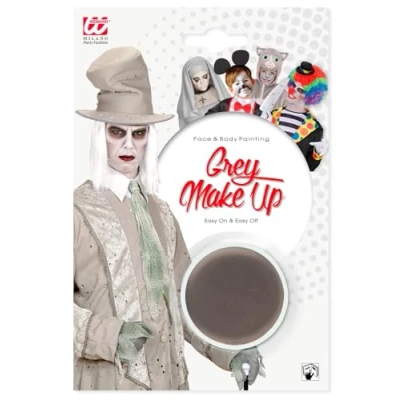 Immagine di WIDMANN 4064I Make Up in Vaschetta Bambino Unisex, Fantasmi, Grim Reaper, Pirati, Teschi, Carnevale, Halloween, 9.6 Ml, Colore Grigio
