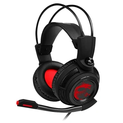 Immagine di MSI DS502 GAMING HEADSET Cuffie con audio surround virtuale 7.1, sistema di vibrazione, Neodymium Drivers da 40 mm, microfono omnidirezionale, controlli in linea, connettore USB 2.0 cablato