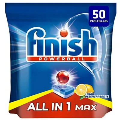 Immagine di Finish Powerball All in 1 Max Pastiglie per lavastoviglie tutto 1, limone, formato 50 pezzi