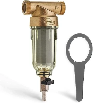 Immagine di iSpring WSP 100 Filtro per Acqua a Sedimento Centrifugo Riutilizzabile Tutta la Casa, Prefiltro Lavabile da Micron, G 1&quot; 3/4&quot;, Ottone