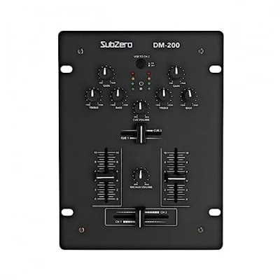 Immagine di Mixer DJ a 2 canali con crossfader e USB SubZero DM 200