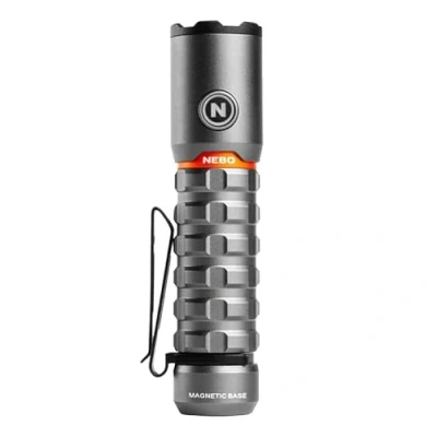 Immagine di NEBO Torchy torcia LED ricaricabile USB 2K 2.000 lumen, fino a 30 ore di ricarica, da campeggio e lavoro, con 5 modalità illuminazione, clip per cintura in acciaio tascabile,