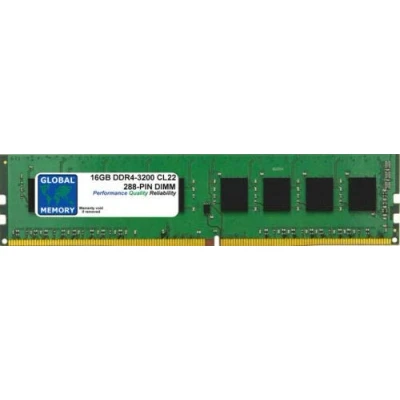 Immagine di Global Memory RAM Memoria DDR4 da 16 GB, 3200 MHz, PC4 25600, 288 PIN DIMM per PC desktop/schede madri