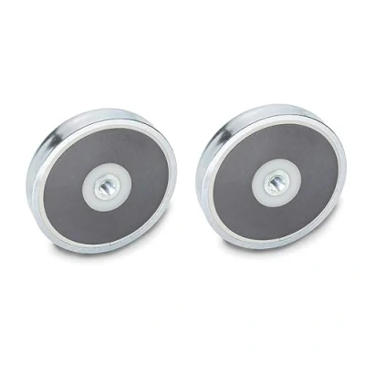 Immagine di Ganter Norm elementi Halte Magnete con filettatura interna, 2 pezzi, colore: Argento, GN 50.4 50 HF M6