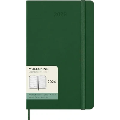 Immagine di Moleskine Weekly Planner, Agenda Settimanale 2026 12 Mesi Con Spazio Per Note, Copertina Rigida e Chiusura Elastica, Formato Large 13x21, Colore Verde