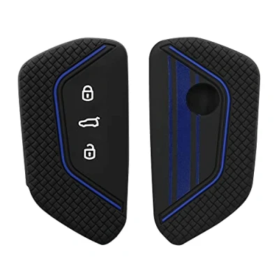 Immagine di kwmobile Custodia Coprichiave Compatibile con VW Golf 8 3 tasti Cover Copritelecomando Chiave Auto Copri Chiavi Macchina Strisce Rally