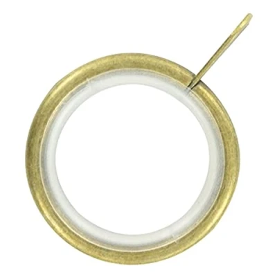 Immagine di Bulk Hardware BH05501 Silent tendaggi tenda canna anello occhiello in ottone anticato, dimensione interna, bianco, 32 mm, set di 24