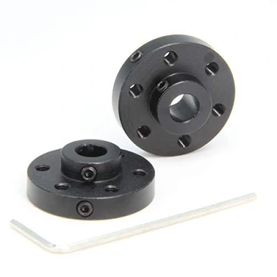 Immagine di Befenybay 2 pz nero rigido flangia albero di accoppiamento, mozzo montaggio universale in alluminio per 6 mm coppia con filettatura M3