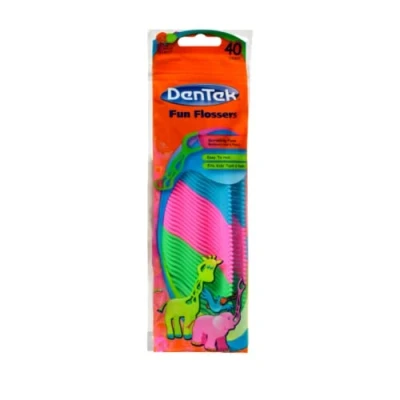 Immagine di DenTek Fun Kids Flossers, Particolarità frutta selvatica, 40 ciascuno (pacchetto di 3)