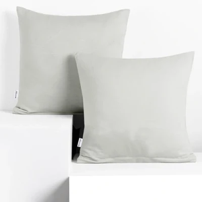 Immagine di DecoKing 2 federe 50 x cm jersey cotone chiusura lampo argento ambra