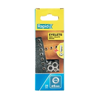 Immagine di Rapid 5000410 Set di occhielli, 25 pezzi, 6 mm