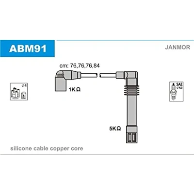 Immagine di JANMOR ABM91 Kit Cavi Accensione SKODA: Octavia 1 Combi