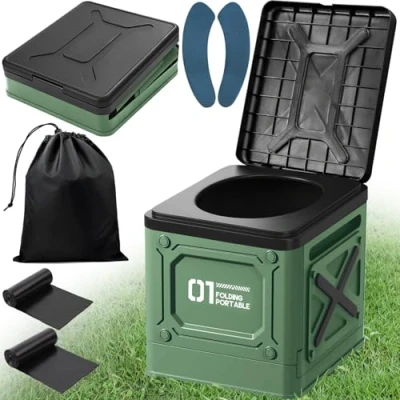 Immagine di ITMNMNL WC Portatile,Water Portatile Adulti,Toilette Campeggio Pieghevole,WC Adulti Max 150 kg,Gabinetto per Campeggio,Auto,Viaggi,attività all&#039;aperto(32x28x30cm)
