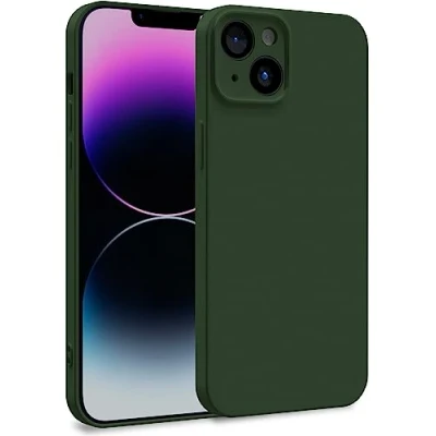 Immagine di MyGadget Cover per iPhone 14 Plus Custodia in Silicone Morbido a Doppio Strato Case con Protezione Fotocamera &amp; Fodera Interna Antigraffio Verde oliva