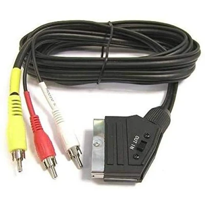 Immagine di PremiumCord SCART Cavo 3 x CINCH, maschio a maschio, interruttore IN/out, nero, 1,5 m