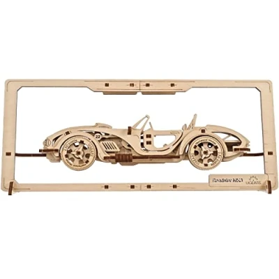 Immagine di UGEARS Roadster MK3 2.5D Puzzle modellini Auto da costruire in Legno per Adulti con Parti Mobili e Cornice d&#039;Arte Integrata Perfetto Appassionati di 3D