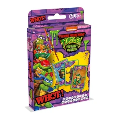 Immagine di Waddingtons Gioco di carte numero 1 Teenage Mutant Ninja Turtles Whhot! carte, a turno, forme abbinate, numeri e personaggi, tra cui Raph Donnie Mikey, ottimo regalo giocattolo per