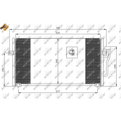 Immagine di NRF EASY FIT 35293 Condensatore con anello tenuta 13,8 9, 9,0 Alluminio 610