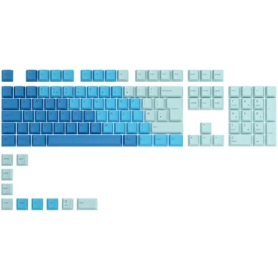 Immagine di Glorious Gaming 115 GPBT Keycaps Profilo Cherry, plastica PBT resistente, aspetto accattivante, suono superiore, caratteri originali, layout inglese britannico Oceano