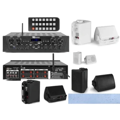 Immagine di IMPIANTO AUDIO FILODIFFUSIONE CON REGOLAZIONE VOLUME SEPARATO 4 ZONE BLUETOOTH, RADIO FM,TELECOMANDO,H (CON 6 CASSE)
