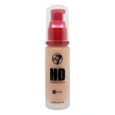 Immagine di W7 Foundation 12 Hour HD Natural Beige (30ml) Light to Medium Coverage, Lightweight and Long Lasting