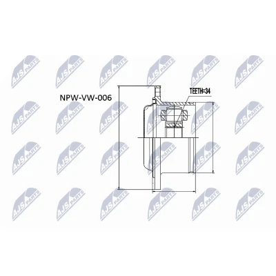 Immagine di NTY NPW VW 006 Kit Giunto Omocinetico Assale anteriore Dx, Sx VOLKSWAGEN: Passat B5 GP Variant, Sharan I, Sedan