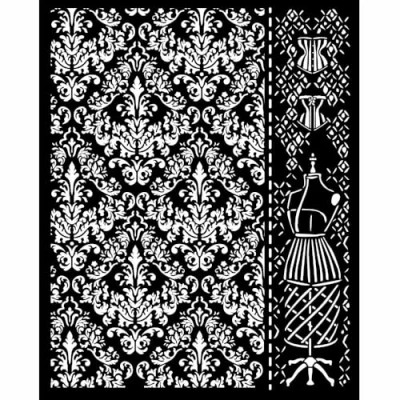 Immagine di Stamperia Spessi stencil per scrapbooking, album, card making, bullet journalling, and more mannequin, materiale flessibile, facile da pulire, perfetto artigianato e velenatura (Brocante