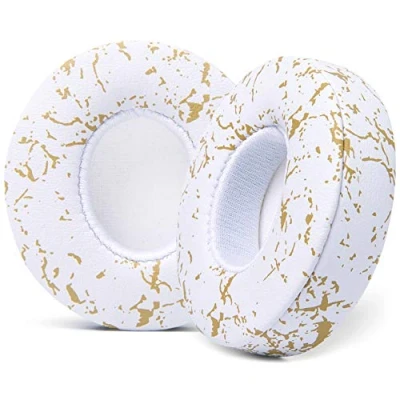 Immagine di Cuscinetti auricolari di ricambio extra spessi per cuffie Beats Solo 2 e 3 wireless ON Ear Wicked Cushions Pelle morbida, memory foam lusso, adesivo forte Marmo dorato