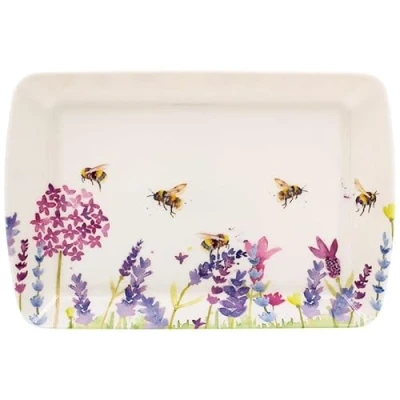 Immagine di Lesser &amp; Pavey vassoio da portata progettato in Gran Bretagna, per molteplici usi tutta la casa, vassoi con lavanda e api servire cibo o bevande Jennifer Rose Gallery