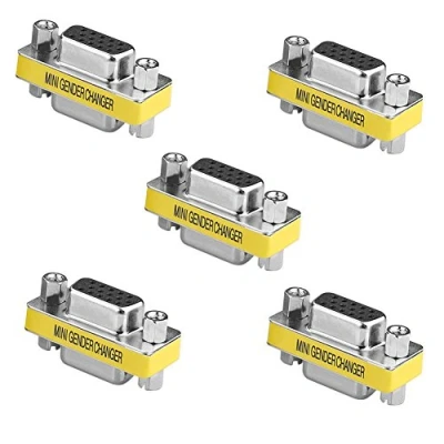Immagine di Sienoc convertitore di genere HD15F 15 pin VGA SVGA monitor D SUB da presa a presa, 5 pezzi