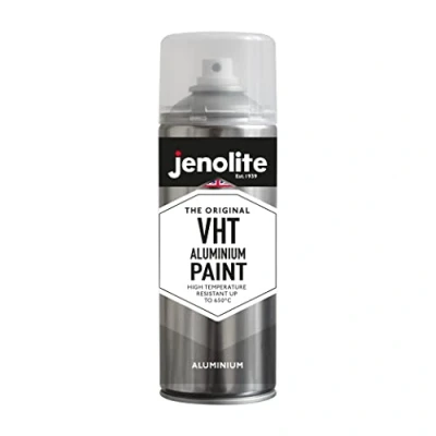 Immagine di JENOLITE VHT Vernice per alluminio argento opaco 400 ml (resistente al calore 650 C perfetta uso automobilistico e aree esposte ad alte temperature, resistente alla ruggine