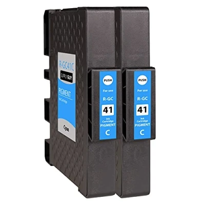Immagine di Supply Guy 2 cartucce compatibile con Ricoh GC 41 C Ciano per Aficio SG2100n SG3100Series SG3100snw SG3110dn SG3110dnw SG3110n SG3110 Series sfnw SG3120Bsf