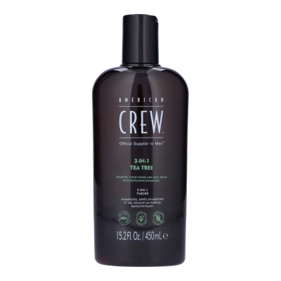 Immagine di American Crew, Shampoo, balsamo e lavaggio del corpo 3 in 1 (450 ml, Shampoo liquido)