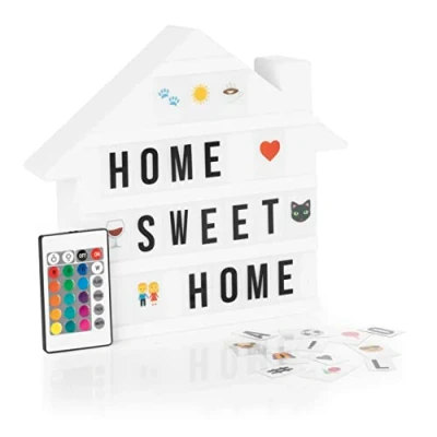 Immagine di EASYmaxx Scatola luminosa a LED, per messaggi di testo personalizzati, set Mega con 150 emoji colorati e 173 lettere, numeri simboli intercambiabili [casa]