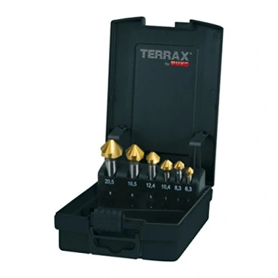 Immagine di RUKO A102152TRO KIT svasatori conici 6 parti 6.3 mm, 8.3 10.4 12.4 16.5 20.5 mm HSS TiN 1