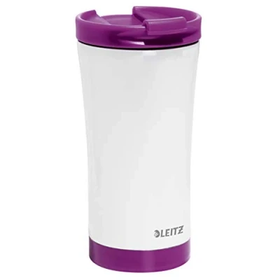 Immagine di Leitz WOW Tazza da Viaggio, Acciaio Inox, Isolamento Termico per Bevande Calde e Fredde, Riutilizzabile, Viola