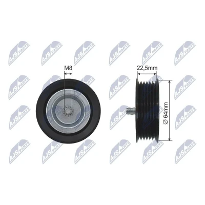 Immagine di NTY RNK ME 029 Galoppino/Guidacinghia, Cinghia trapezoidale 64mm