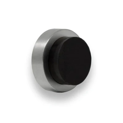 Immagine di EVI Herrajes Fermaparete adesivo 24 x 14 mm Gomma Nera Acciaio Inox V2A Finitura Opaca Compresi vite + tassello di fissaggio Mod. I 20524TPMAM