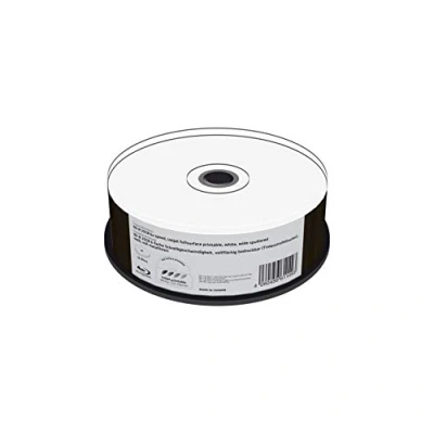 Immagine di MediaRange BD R 25 GB 6 velocità di Scrittura, stampabile su Tutta la Superficie (Stampante a Getto d&#039;inchiostro), Completamente Metallizzata, Cakebox
