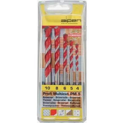Immagine di Alpen MultiCut 100705100 Acciaio KIT punte multiuso 5 parti 4 mm, 6 8 10 mm Alberino cilindrico 1