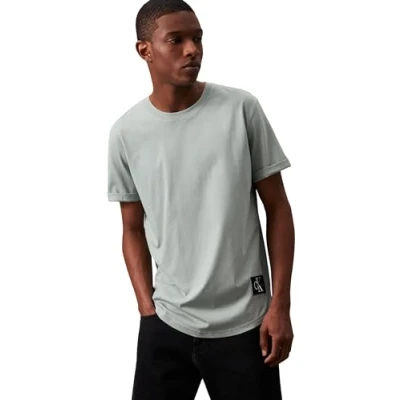 Immagine di Calvin Klein Jeans Badge TURN UP Sleeve Tshirt basic, Uomo, Taglia: XS, Slate gray