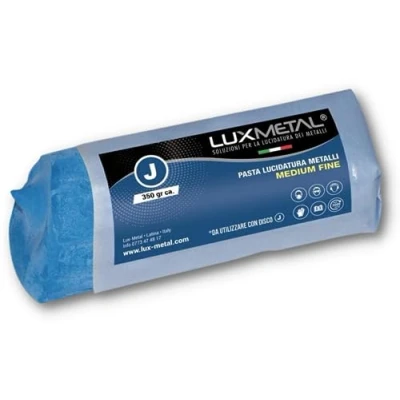 Immagine di Lux Metal Pasta Abrasiva Lucidante Blu Scuro Medium Fine 350 gr Lucidatura Metalli Acciaio Inox Cera Per Lucidare Alluminio A Specchio Ferro Lucida Cromature Solida Ottone Rame Marmo Plastica Argento