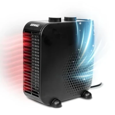Immagine di Duronic HV21 Termoventilatore elettrico potenza 1200W /2000 W riscaldamento e getto d&#039;aria fredda indicatore luminoso protezione dal surriscaldamento Utilizzabile in verticale o orizzontale