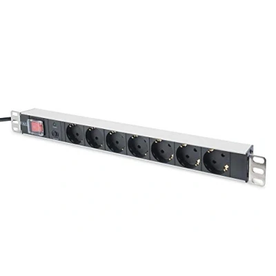 Immagine di DIGITUS Ciabatta elettrica 19&quot; 7 prese 1U 250VAC 50/60Hz 16A 4000W Con protezione da sovraccarico