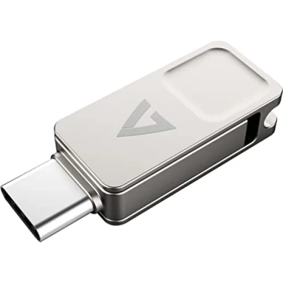 Immagine di V7 128GB TYPE C+USB 3.2GEN1 SILVER USB A FLASH DRIVE + C