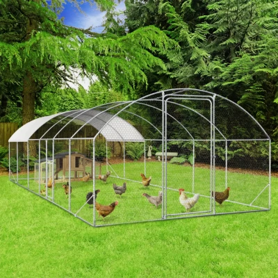 Immagine di IDMarket Recinto pollaio cupola 22,5 m² Parco a rete 3x7,5 M con porta laterale