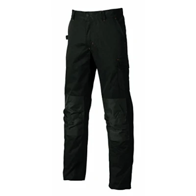 Immagine di pantaloni da lavoro uomo U Power Alfa, cargo elastici in vita, con tasche per ginocchiere, multiple, tessuto confortevole, usura esterna resistente e durevole (BLACK CARBON_62)