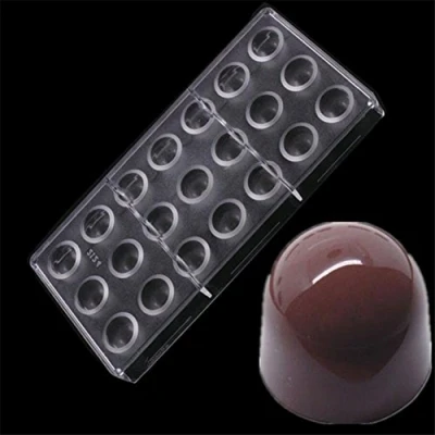 Immagine di Ecosway Stampo per cioccolatini, 21 fori quadrati, sagoma 3D, trasparente, in policarbonato, cioccolato, gelatine, caramelle, sugarcraft, fondant Pattern E