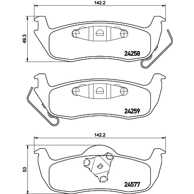 Immagine di HELLA 8DB 355 012 181 Kit pastiglie freno con segnalatore acustico usura JEEP: GRAND CHEROKEE 3, Commander